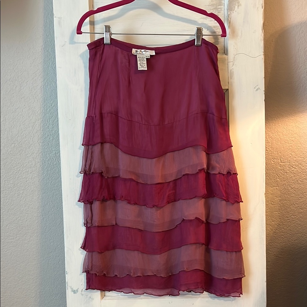 Elegant Layered Pink Skirt